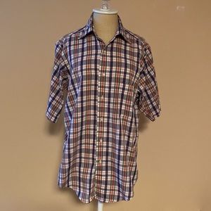 Plaid Short Sleeve Button Front Shirt